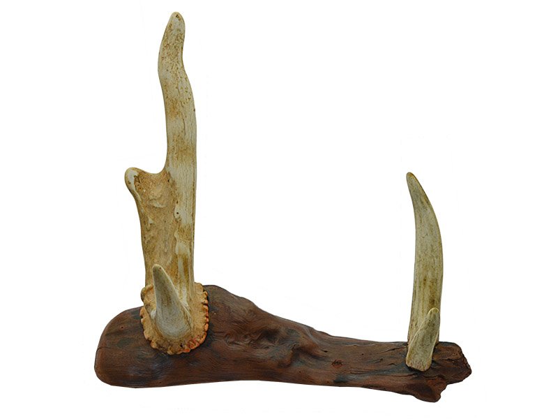 Faca para colecionador em Obsidiana. Empunhadura em chifre de cervo, 30 cm