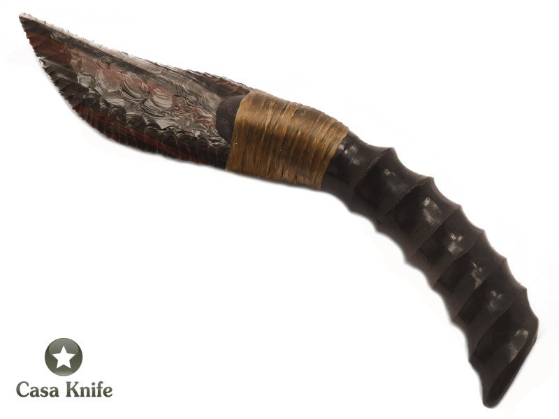 Faca para colecionador em Obsidiana com empunhadura em chifre de antílope 19 cm