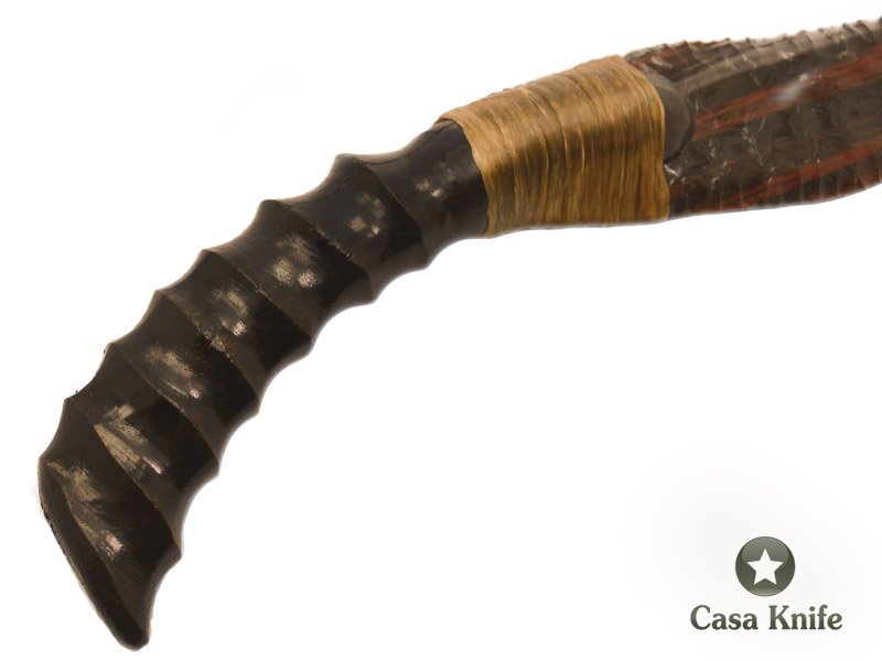 Faca para colecionador em Obsidiana com empunhadura em chifre de antílope 19 cm