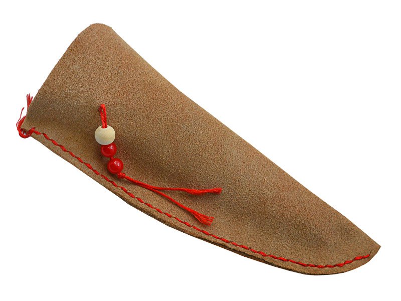 Faca para colecionador em Obsidiana com empunhadura em chifre de cervo, 23 cm