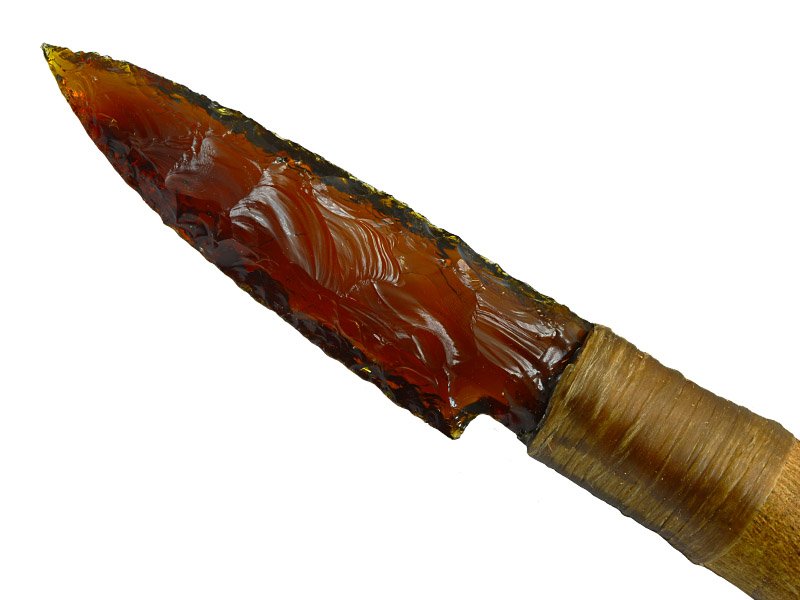 Faca para colecionador em Obsidiana. Empunhadura tatajuba, 27 cm
