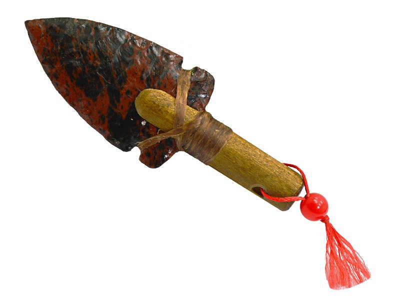 Faca para colecionador em Obsidiana. Empunhadura tatajuba, 27 cm