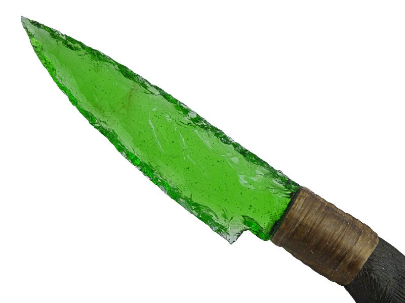 Faca para colecionador em Obsidiana. Empunhadura Ébano Africano estabilizada, 25 cm