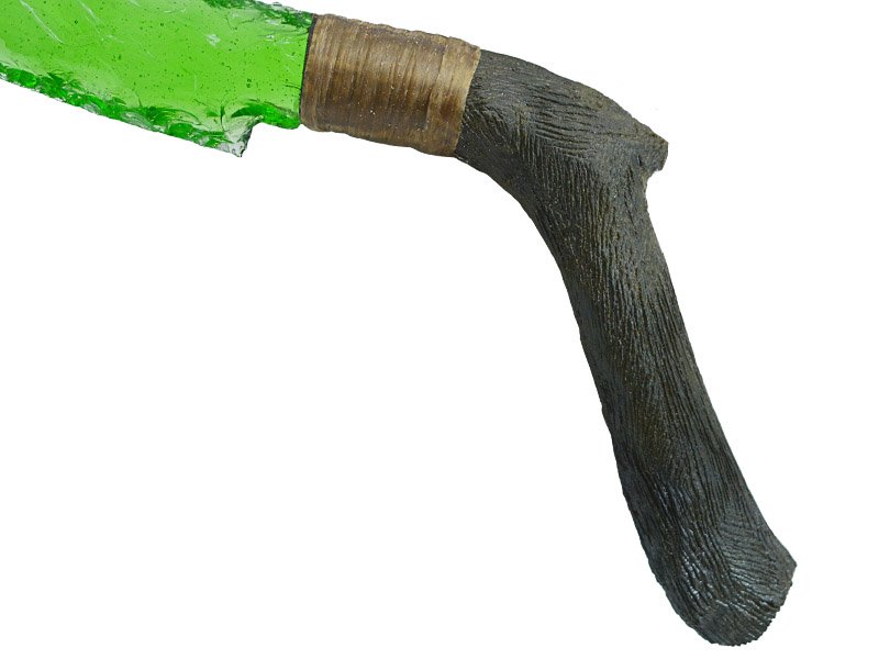 Faca para colecionador em Obsidiana. Empunhadura Ébano Africano estabilizada, 25 cm