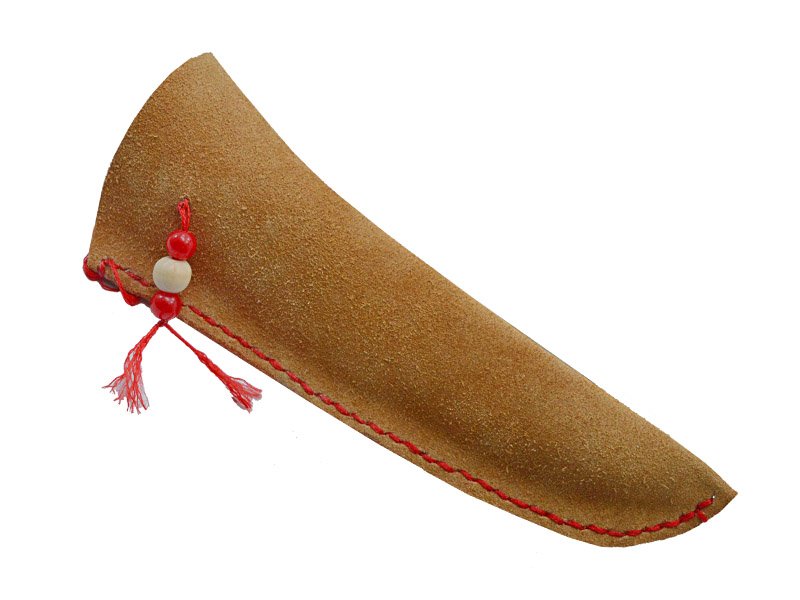 Faca para colecionador em Obsidiana. Empunhadura em osso de cabrito, 26 cm