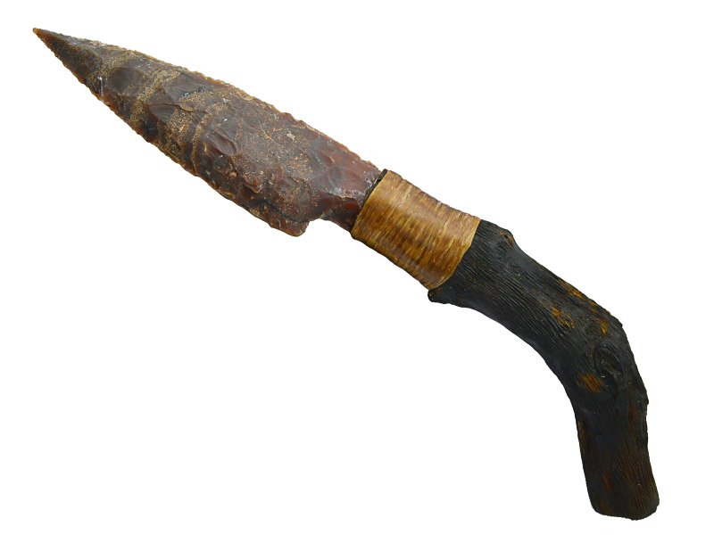 Faca para colecionador em Obsidiana. Empunhadura Jabuticaba Carbonizada, 28 cm