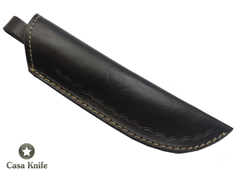 Faca para colecionador forjado em aço damasco. Empunhadura em Ébano Africano, 25 cm