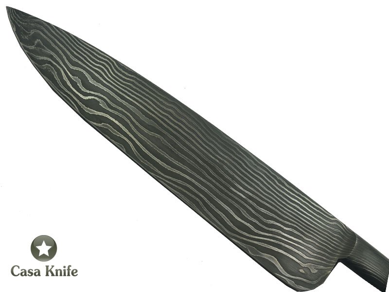 Monte Cristo faca para colecionador forjado em aço damasco. Empunhadura em Pau - Ferro, 33 cm