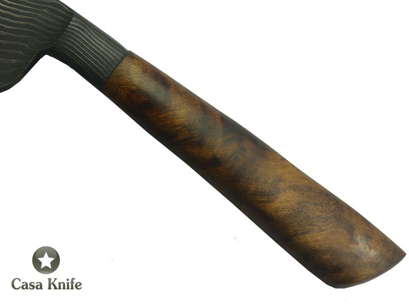 Monte Cristo faca para colecionador forjado em aço damasco. Empunhadura em Radica de Jabuticaba, 31 cm