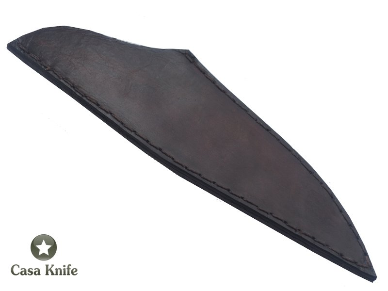 Faca para colecionador forjado em aço San Mai em 3 camadas, 1 em aço 6160 e 2 camadas aço inox 420, Empunhadura em Imbuia, 23 cm