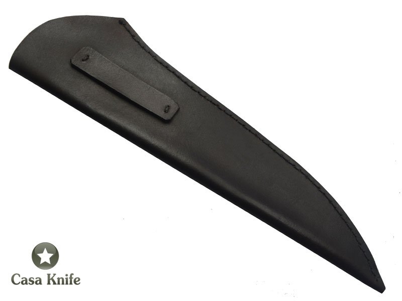 Monte Cristo faca para colecionador forjado em damasco integral linear. Empunhadura em Jacaranda Bahia, 33 cm