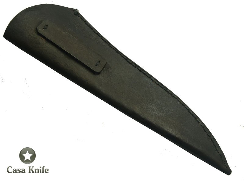 Monte Cristo faca para colecionador forjado em Aço damasco integral linear. Empunhadura em Pau Brasil, 30 cm