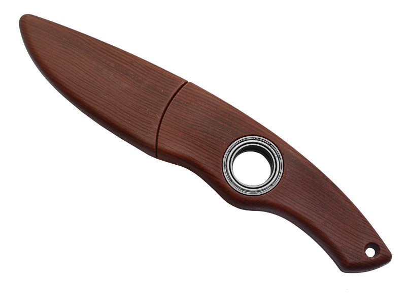 Faca de bolso em aço inoxidável. Empunhadura em material sintético, 19 cm