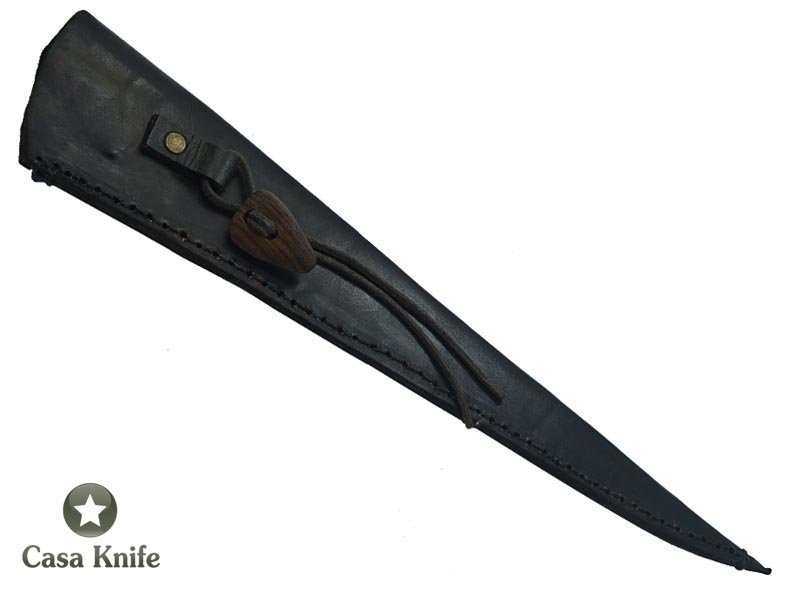 Faca sangradeira Montecristo para colecionador em aço 5160. Empunhadura em Canela Preta, 43 cm