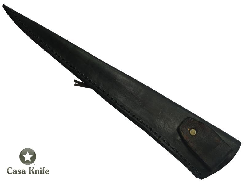 Faca sangradeira Montecristo para colecionador em aço 5160. Empunhadura em Canela Preta, 43 cm