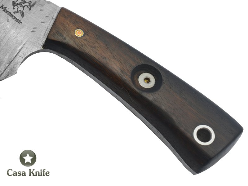 Faca Skinner Monte Cristo para colecionador forjado em aço 1075. Empunhadura em Madeira Bruna. 19 cm