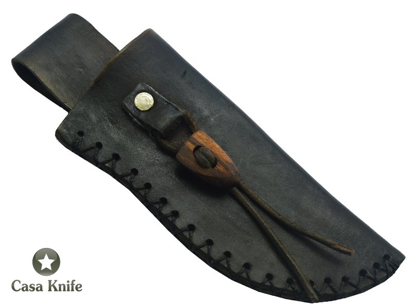 Faca Skinner Monte Cristo para colecionador forjado em aço 1075. Empunhadura em Madeira Bruna. 19 cm