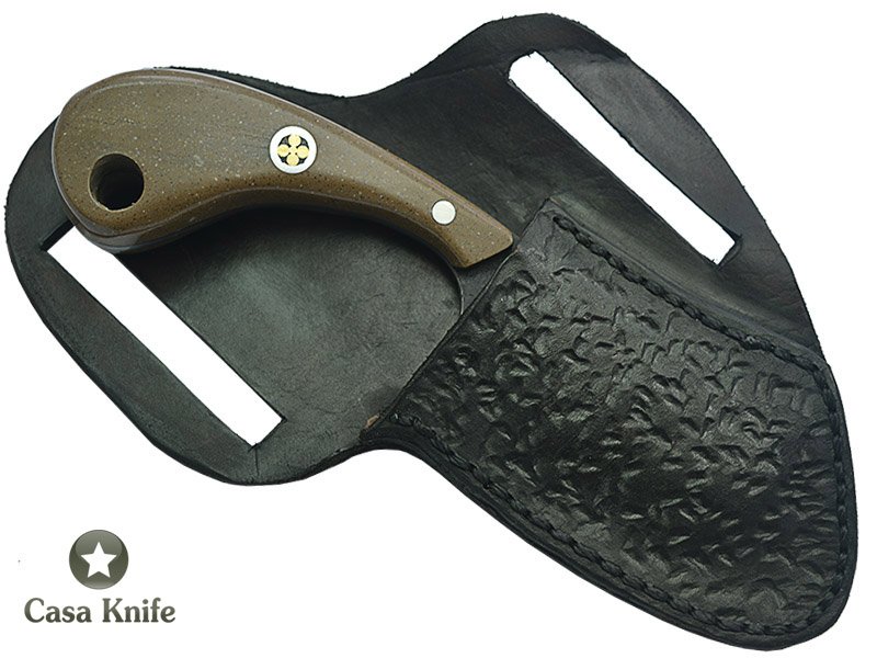 Faca Skinner Monte Cristo para colecionador forjado em aço 1080. Empunhadura em Corean. 18 cm