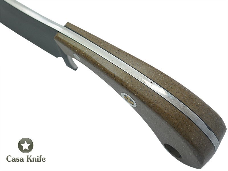 Faca Skinner Monte Cristo para colecionador forjado em aço 1080. Empunhadura em Corean. 18 cm