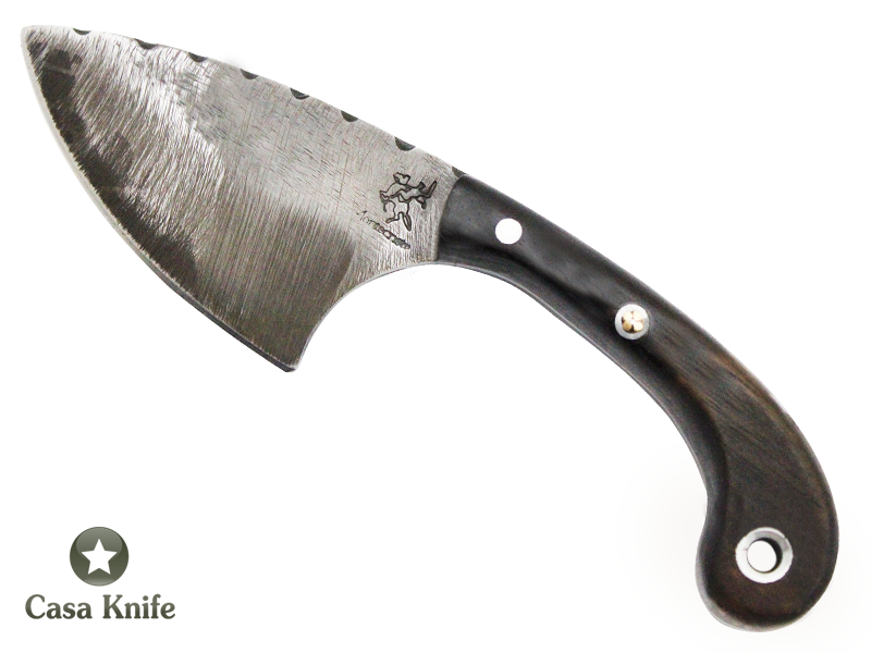 Faca Skinner Monte Cristo para colecionador forjado em aço 5160. Empunhadura em Madeira de Brauna, 18cm