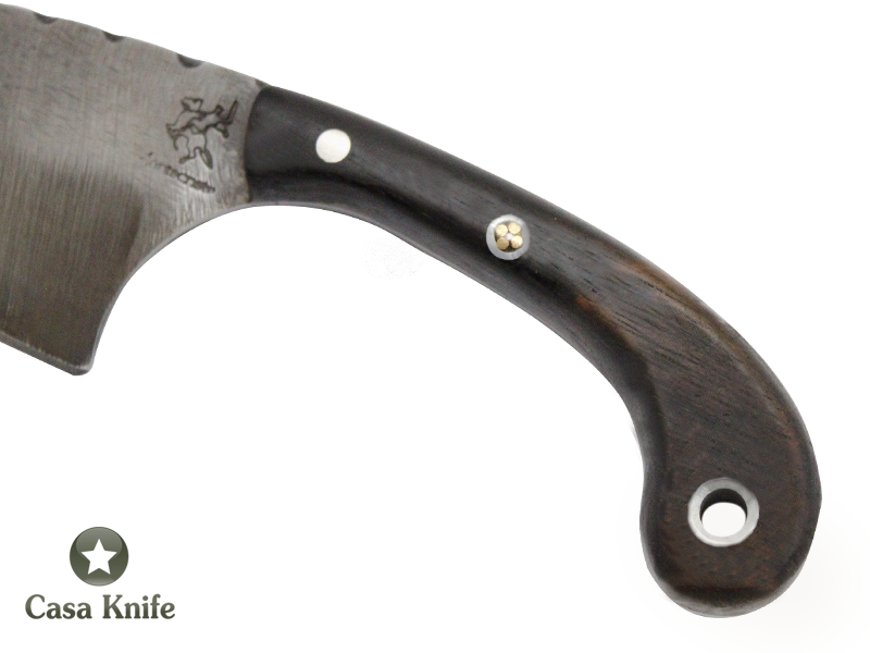 Faca Skinner Monte Cristo para colecionador forjado em aço 5160. Empunhadura em Madeira de Brauna, 18cm