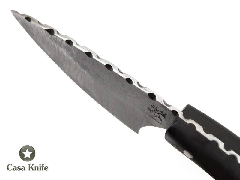 Faca Skinner Monte Cristo para colecionador forjado em aço 5160. Empunhadura em Madeira de Brauna, 18cm