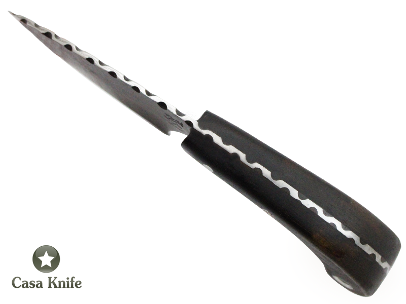 Faca Skinner Monte Cristo para colecionador forjado em aço 5160. Empunhadura em Madeira de Brauna, 18cm