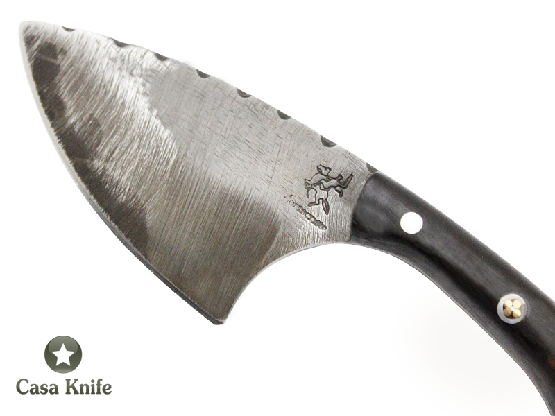 Faca Skinner Monte Cristo para colecionador forjado em aço 5160. Empunhadura em Madeira de Brauna, 18cm