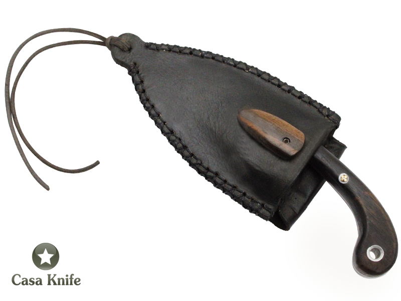 Faca Skinner Monte Cristo para colecionador forjado em aço 5160. Empunhadura em Madeira de Brauna, 18cm