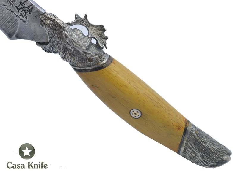 Faca Skinner Brüt Forge Monte Cristo para colecionador forjado em aço inox 420. Empunhadura em Madeira Jaqueira e Resina, 27 cm