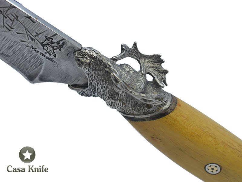 Faca Skinner Brüt Forge Monte Cristo para colecionador forjado em aço inox 420. Empunhadura em Madeira Jaqueira e Resina, 27 cm