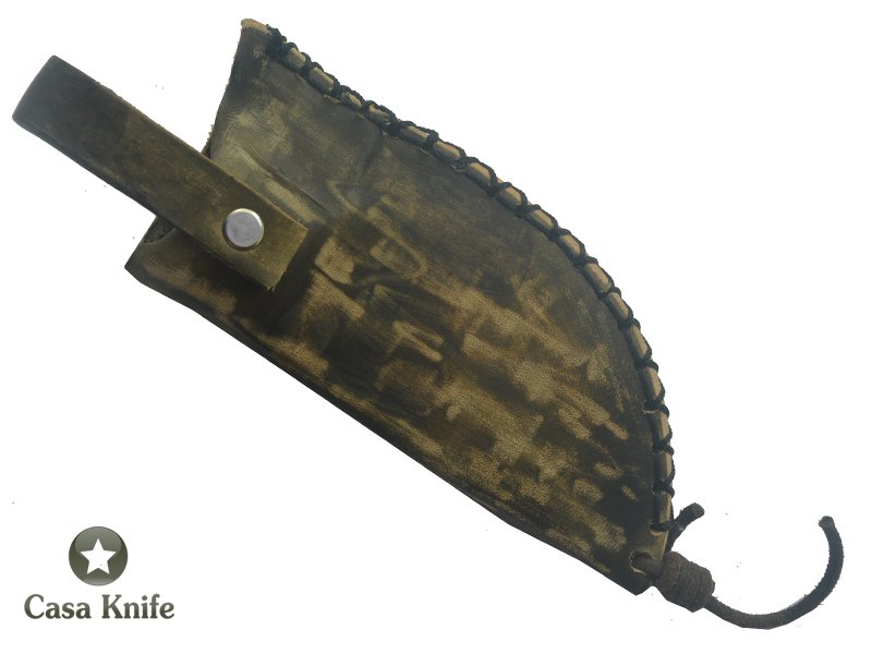 Faca Skinner Monte Cristo para colecionador forjado em aço inox 420. Empunhadura em Madeira, Rochinho e Resina, 18 cm