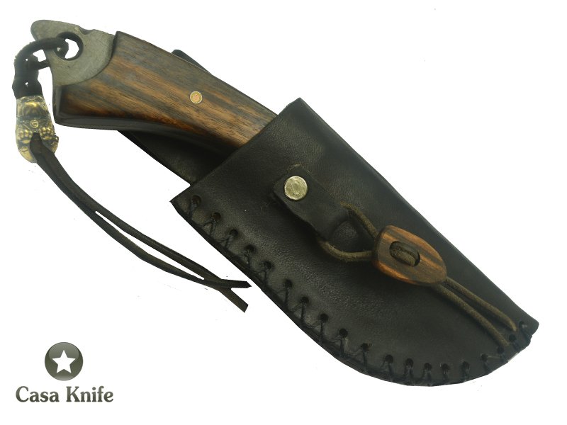 Faca Skinner Monte Cristo para colecionador forjado em aço 460. Empunhadura em Madeira Jacaranda Bahia, 19 cm