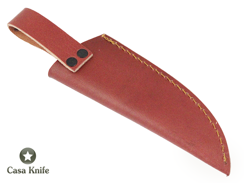 Faca Skinner para colecionador forjado em Aço Damasco. Empunhadura em Oliveira, 21 cm