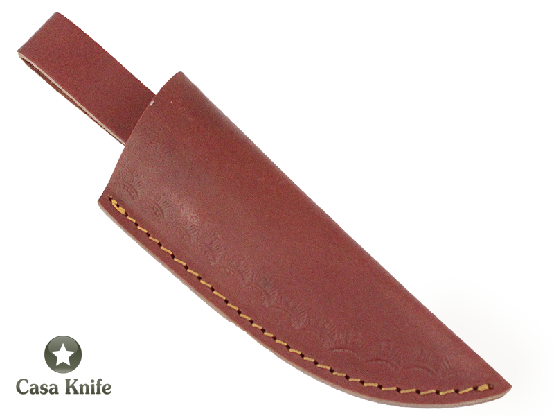 Faca Skinner para colecionador forjado em Aço Damasco. Empunhadura em Rádica de Imbuia, 20 cm