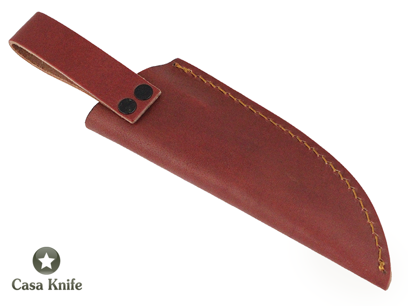 Faca Skinner para colecionador forjado em Aço Damasco. Empunhadura em Rádica de Imbuia, 20 cm