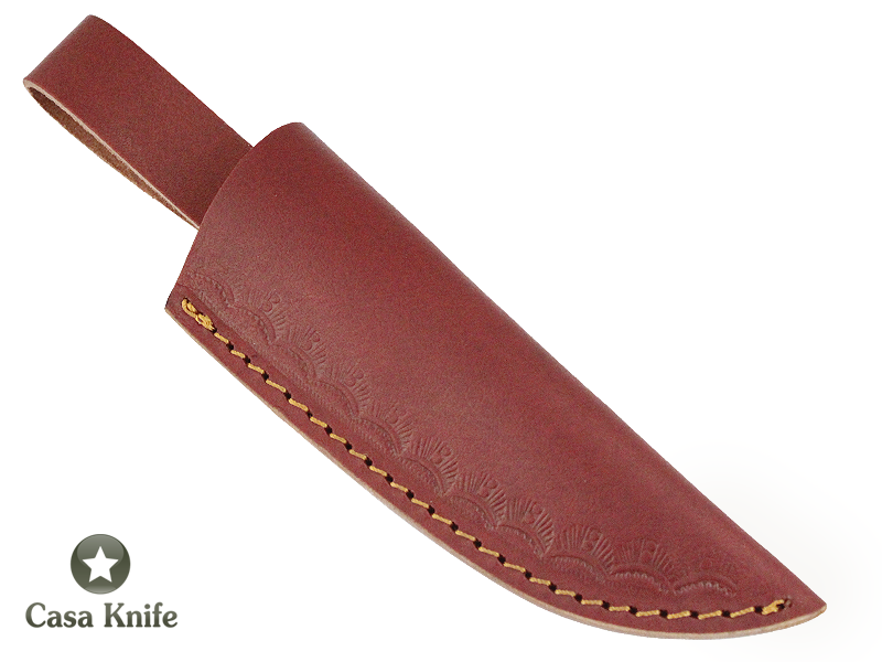 Faca Skinner para colecionador forjado em Aço Damasco. Empunhadura em Rádica de Imbuia, 20 cm