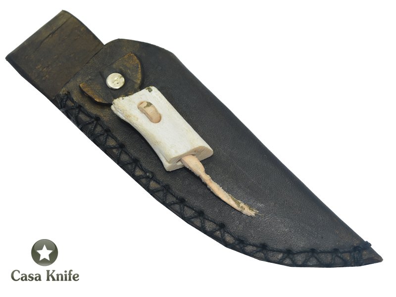 Faca Skinner Monte Cristo para colecionador forjado em aço inox 420. Empunhadura em Marfim, 25 cm