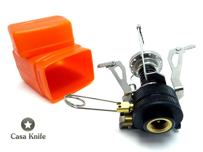 Fogareiro portátil para Camping em aço inoxidável e metal cromado