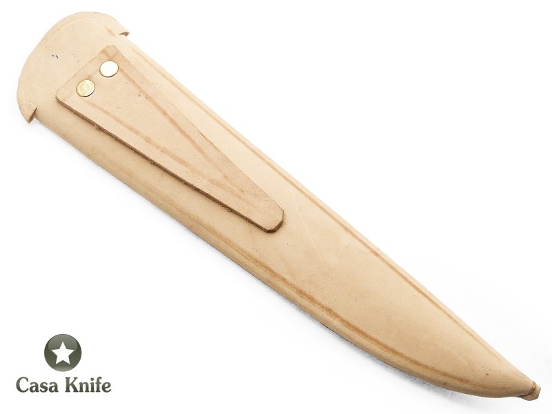Formiga faca para colecionador em aço carbono com empunhadura em osso e madeira 35 cm