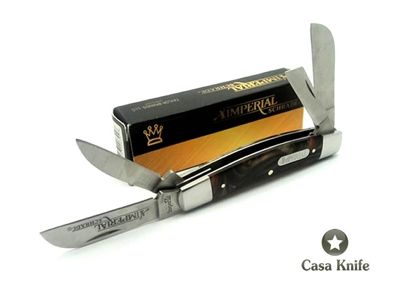 Imperial Schrade canivete em aço inoxidável 4 lâminas 20 cm