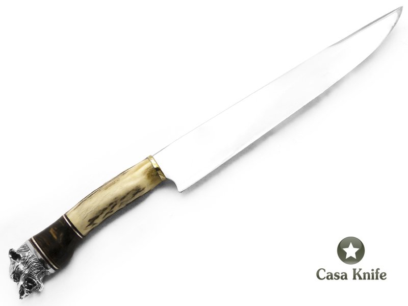 Indio faca para colecionador em aço carbono com empunhadura em chifre de cervo 33 cm
