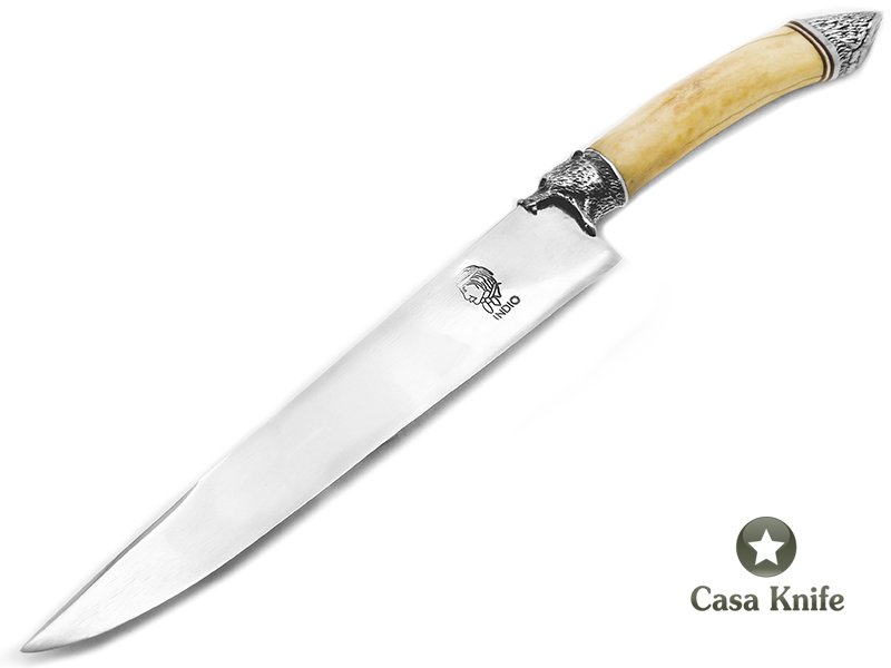 Indio faca para colecionador em aço carbono com empunhadura em chifre de cervo 34 cm