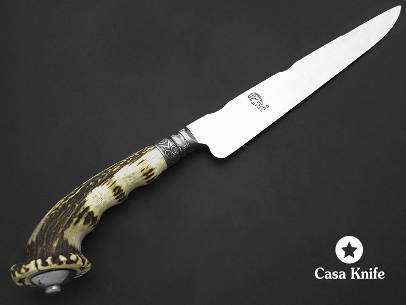 Indio faca para colecionador em aço inoxidável com empunhadura em chifre de cervo 47 cm