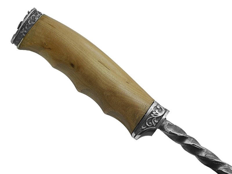 Kit parrilha artesanal forjado em aço 1070. Empunhadura em madeira de Jabuticaba.