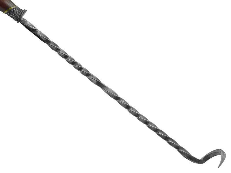 Kit parrilha artesanal forjado em aço 1070. Empunhadura em madeira roxinho do Pará.