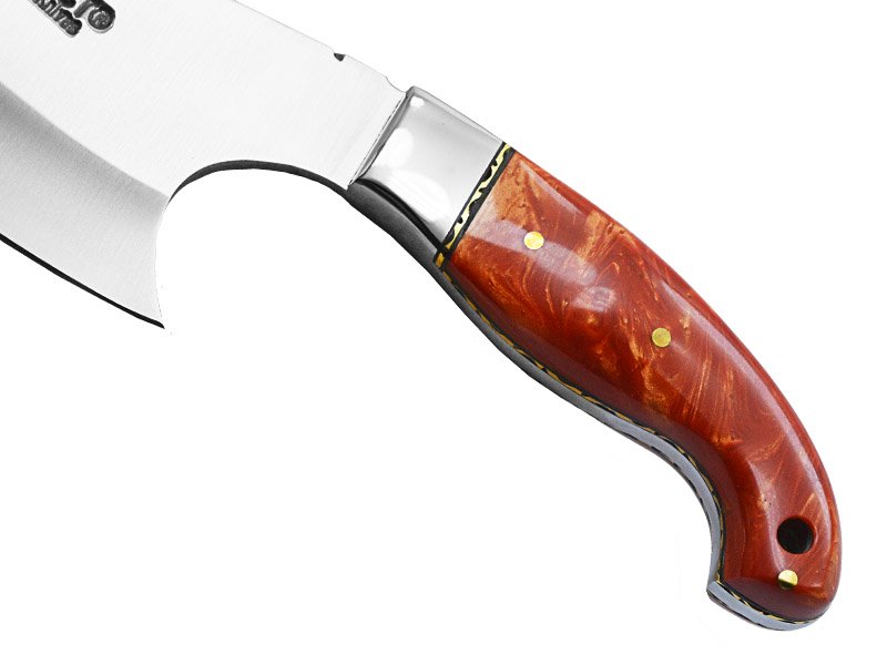 Machadinha chopper com lamina integral em aço D2. empunhadura em resina, 20 cm