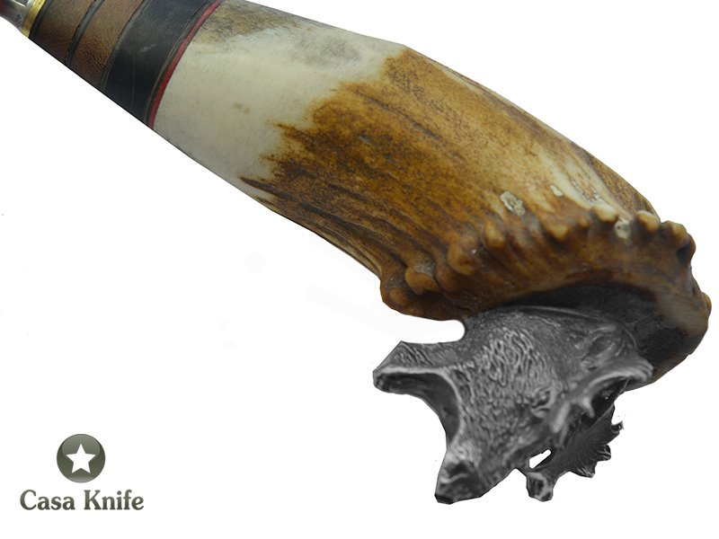 Adelar Filippon Machado em aço 5160 Brutt Forge para colecinador. Empunhadura em Chifre de Cervo com Roseta , 38 cm