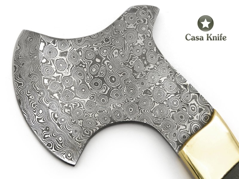 Machadinho em aço damasco com empunhadura em micarta 26 cm