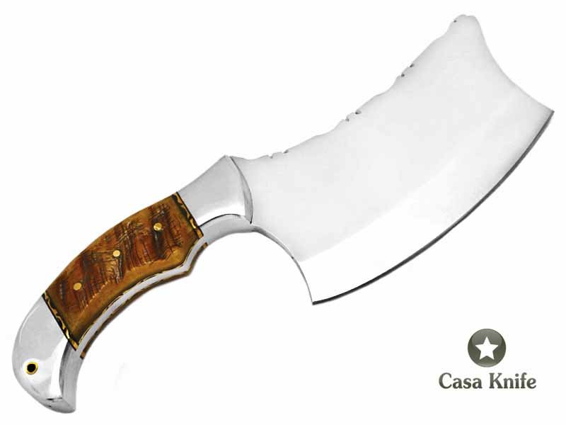 Faca Cutelo Full Tang para colecionador em aço D2 com empunhadura em chifre de carneiro 24 cm